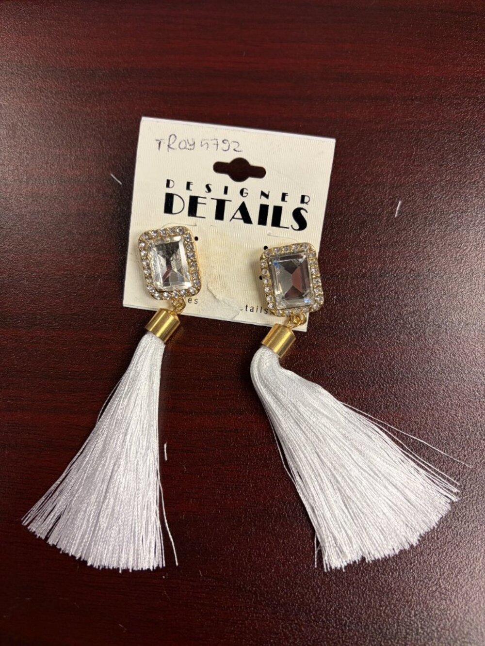 Designer Details Gold Diamond Tassel Earrings
